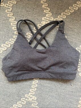 Asics Gray Crisscross Back Sports Bra - with pads